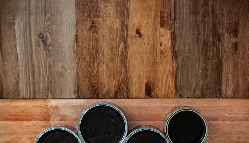 comparative color chart for wood stains with range of color options